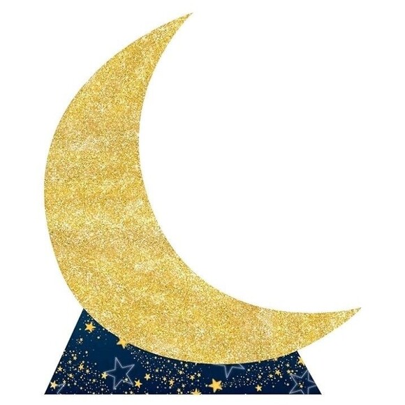7 1/2FT Starry Night Crescent Moon Stand-Up #56149 The Beistle Company USA